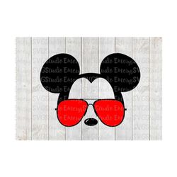 svg dxf png dxf file for mickey with aviator sunglasses with colored lenses