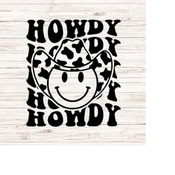 howdy svg smile face svg disco cowgirl svg cowboy hat svg cow print svg western png clipart digital files