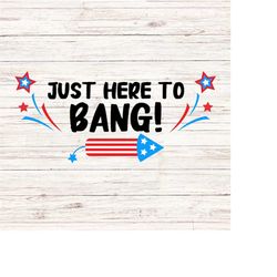 just here to bang svg/png funny fourth of july svg independence day svg 4th of july svg firework svg