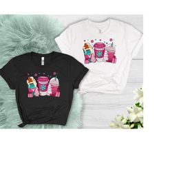Pink Christmas Coffee TShirt for Women, Christmas Tshirt Family, Christmas Gift Retro, Funny Christmas, Cassette Christm