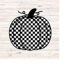 checkered pumpkin svg/png, spooky vibes, fall vibes, checkered halloween, retro groovy fall svg, checkered fall