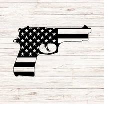 gun svg pistol flag hunting american flag shooting patriotic svg/png digital files download instant seamless clip art tr