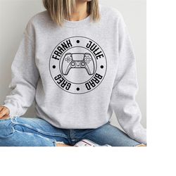custom group sweatshirt for gaming group, personalized controller sweater for playstation group jumper up to 5 names.