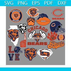 chicago bears bundle svg, chicago bears logo bundle svg, bears svg, chicago bears svg, chicago bears shirt, chicago bear