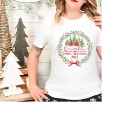 custom family group christmas t-shirt, wreath family christmas photo group shirt for family christmas gathering, matchin