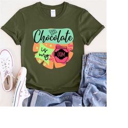 chocolate is my jam t-shirt, my jam shirt, chocolate lover tee, chocolate fan crew, chocolate eater gift.