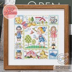 cross stitch pattern so-op3225 'pinocchio'fairy tale story pattern kid book modern instant sodastitch counted chart