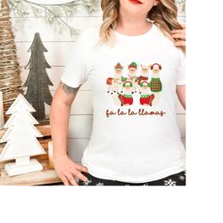 fa la la la llamas group adults christmas shirt