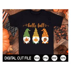 hello fall gnome svg, gnome svg, pumpkin spice svg, autumn cut file, thanksgiving svg, autumn gnome shirt, funny fall, s