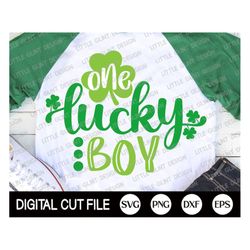 st patricks day svg, one lucky boy, shamrock svg, clover, st pattys day boy, baby boy, kids shirt design, svg files for