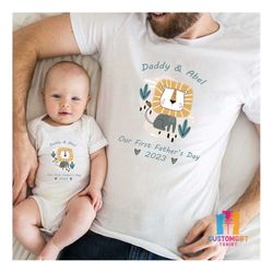 dad and baby t-shirt, custom shirt, fathers day, custom name, father gift, new dad shirt, custom dad shirt, best dad, hu