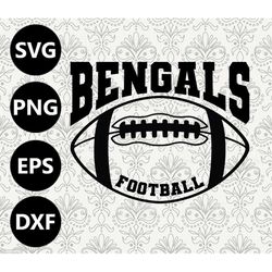 bengals football silhouette team clipart vector svg file for cutting with cricut, sublimation png and svg for shirts, vi