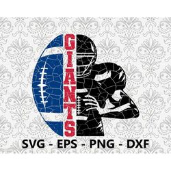 giants distressed half hand svg, eps, png, dxf, pdf, layered file, ready for silhouette cricut and sublimation, svg file