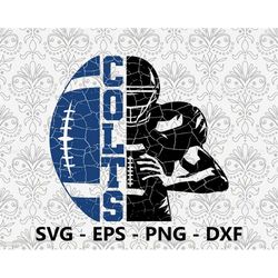 colts distressed half hand svg, eps, png, dxf, pdf, layered file, ready for silhouette cricut and sublimation, svg files