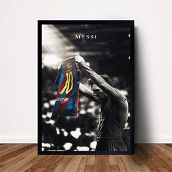 lionel messi football sports poster canvas wall art home decor (no frame)