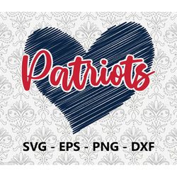 patriots football love svg, eps, png, dxf, pdf, layered file, ready for silhouette cricut and sublimation, svg files