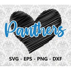 panthers football love svg, eps, png, dxf, pdf, layered file, ready for silhouette cricut and sublimation, svg files