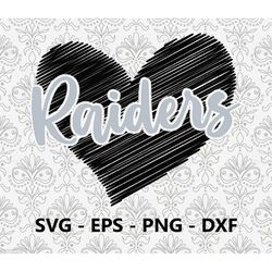 raiders football love svg, eps, png, dxf, pdf, layered file, ready for silhouette cricut and sublimation, svg files