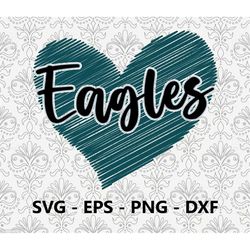 Eagles Football Love svg, eps, png, dxf, pdf, layered file, Ready For Silhouette Cricut and Sublimation, Svg Files