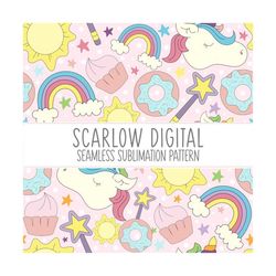 seamless magic pattern-sublimation digital design download-unicorn seamless pattern, rainbow sublimation, seamless subli