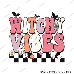 retro groovy halloween witchy vibes svg graphic design file