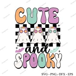 retro groovy cute and spooky halloween ghost svg file