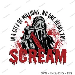 scream in a city of millions no one hears you svg cricut file
