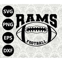 Rams Football Silhouette Team Clipart vector svg file for cutting with Cricut, Sublimation Png and Svg for Shirts, Vinyl
