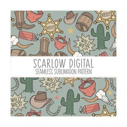 seamless western pattern-cowboy sublimation design download-cowboy boot design, country seamless, western sublimation, y