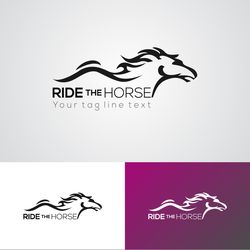 ride the hourse logo design template 78