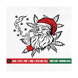 santa skull smoking joint svg file | santa weed | santa cannabis svg | smoking weed svg | smoking cannabis svg | weed sv