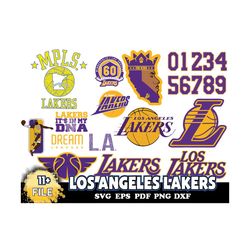 lakers los angeles dodgers svg bundle: clipart, cutting file, sports svg, college basketball svg
