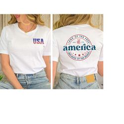 USA Shirt, Land Of The Free Because Of The Brave America Tee, Memorial Day Tee, Red White and Blue shirt, Freedom Tee, I