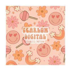 girly doodles seamless pattern-preppy sublimation digital design download-flowers seamless pattern, summertime seamless