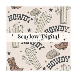 howdy seamless pattern-western sublimation digital design download-cactus seamless pattern, cowboy seamless pattern, cou