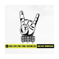 rock n roll svg | music svg| rockers hand sign | hardcore shirt png | punks clipart | man hand stencil | metal music fin