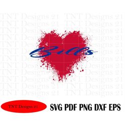 heart bills, bills svg, bills png, print and cut svg, sublimation, paint splatter png, buffulo bills, paint splatter svg