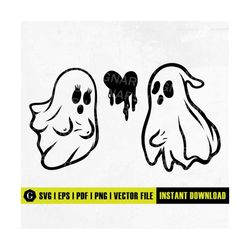 couple ghosts svg | cute ghost svg | ghost silhouette | ghost vector | funny halloween svg | ghost png | ghost clipart s