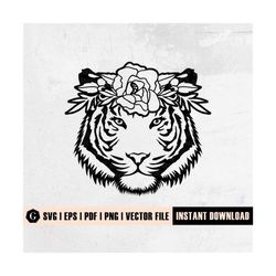 floral tiger svg file | wild cat svg | tiger png | tiger shirt | tiger clipart | tiger svg | tiger cut files | floral ti