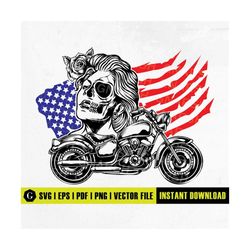 us biker skull svg | american shirt png | usa patriotic clipart | usa biker club logo & monogram | bike life svg | motor