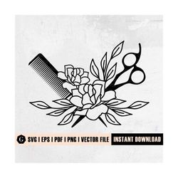 floral hair dryer svg | hairstylist svg | beautician svg | hairdresser svg | salon svg | hairstylist gift svg | hair svg