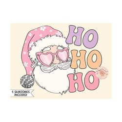 Ho Ho Ho PNG-Christmas Sublimation Digital Design Download-disco santa claus png, retro santa png, groovy christmas png,