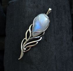 moonstone necklace, handmade sterling silver necklace