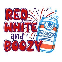 red white and boozy 4th of july png instant download