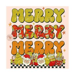 Merry Merry Merry PNG-Christmas Sublimation Digital Design Download-christmas tree png, santa claus png, traditional chr