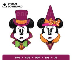 bundle layered svg, halloween svg, mickey halloween svg, minnie halloween svg,digitaldownload, clipart, png, svg, cricut