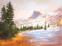 nevada painting "lake stella" original oil painting on canvas, landscape painting original great basin art by "walperion