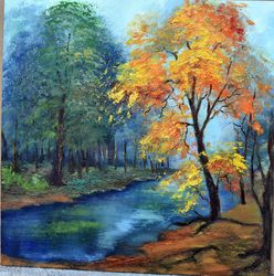 landscape, with fall nature. wall decoration art.