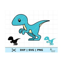 cute baby dinosaur svg png dxf. raptor! whole & layered files. digital. silhouette, cricut cut files. dinosaur clipart.
