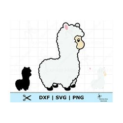 cute llama svg png dxf. whole image & cut files. cricut silhouette. baby llama png. baby llama clipart. baby llama dxf f